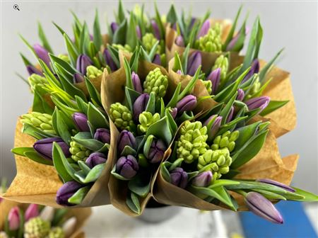 Hyacinth & Tulip Purple Bouquet