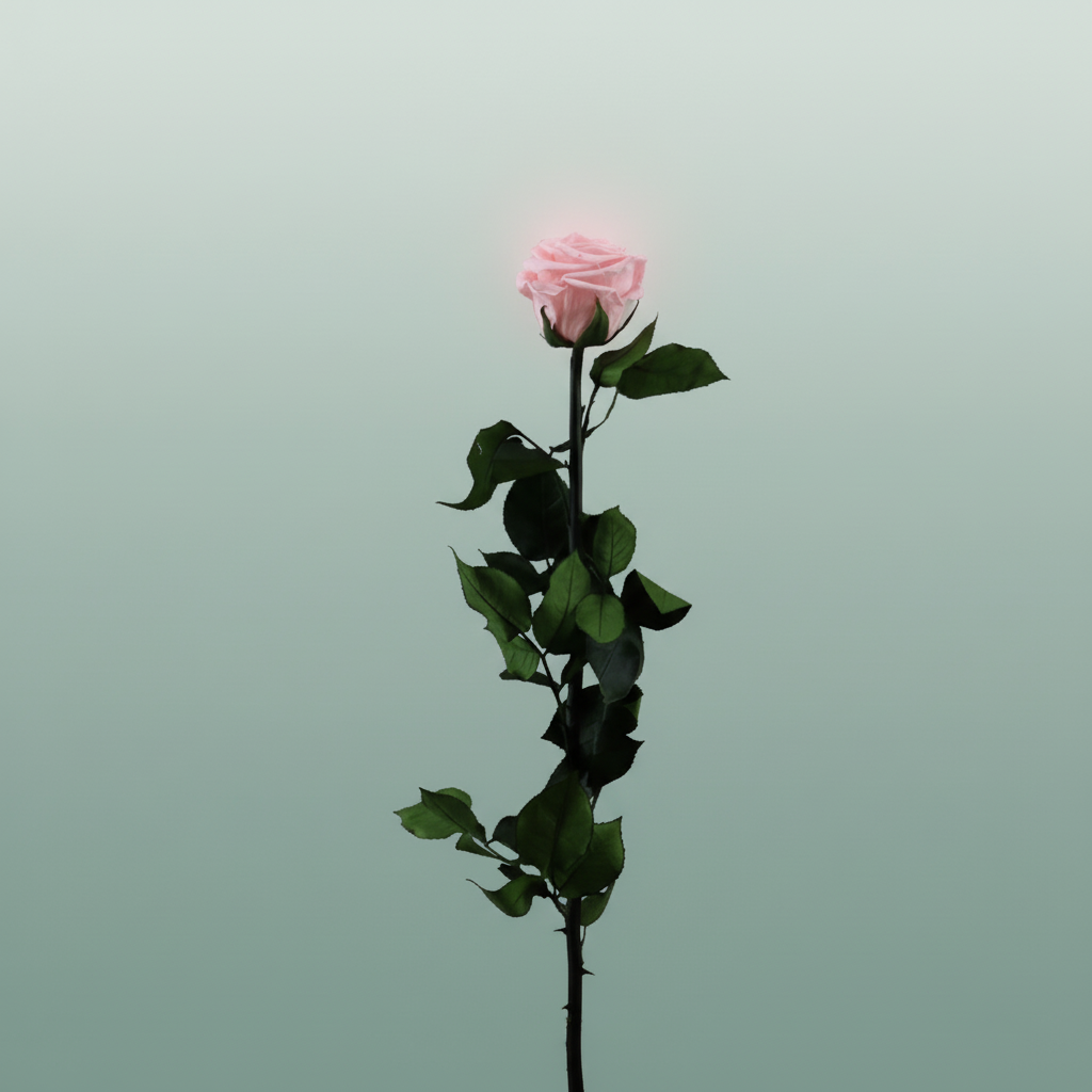 Rose Preserved Stem Pink Soft