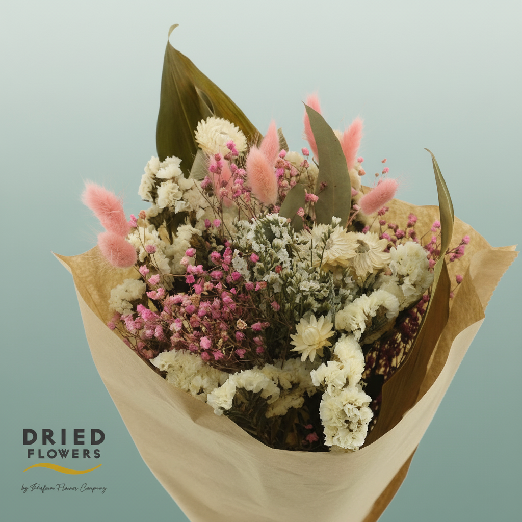 Dried Bouquet White Pink