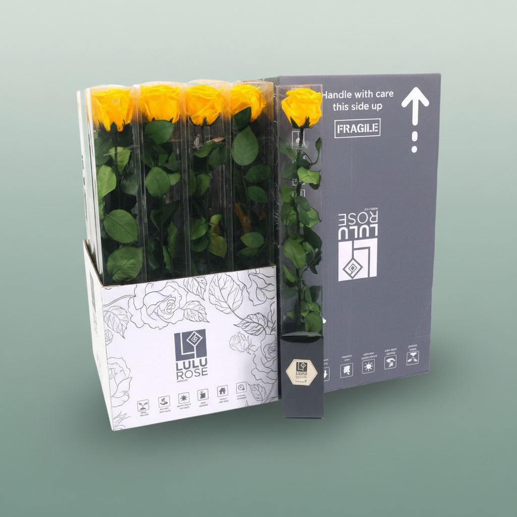 Rose Preserved Stem Gracious Yellow