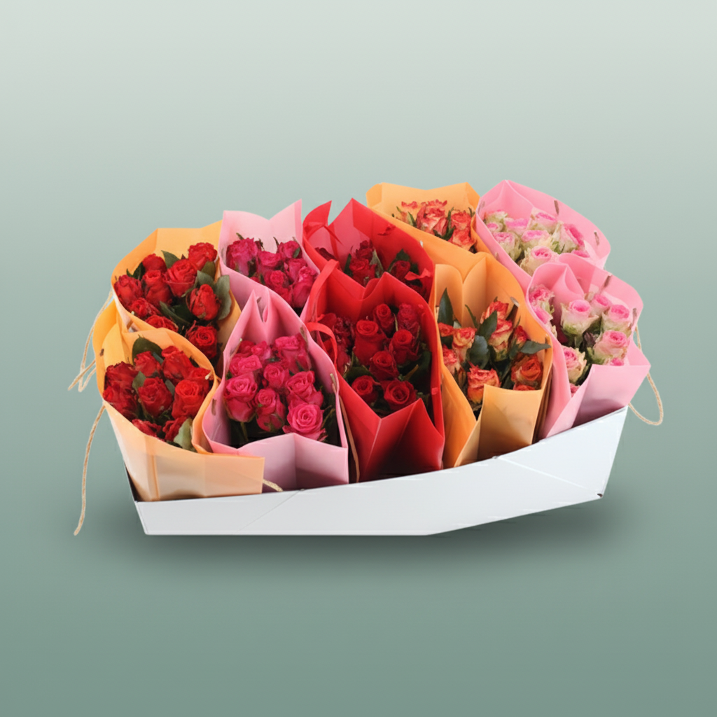 Bouquet Rose In Box Autumn