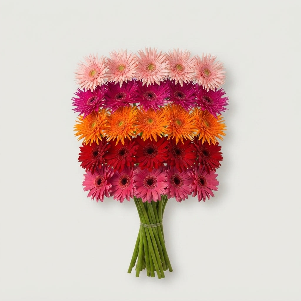 Germini - Gerbera - Gemengd op rij