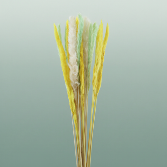 Dried Fluffy Pampas Spring Green Mix