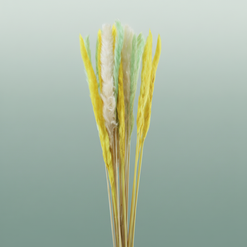 Dried Fluffy Pampas Spring Green Mix