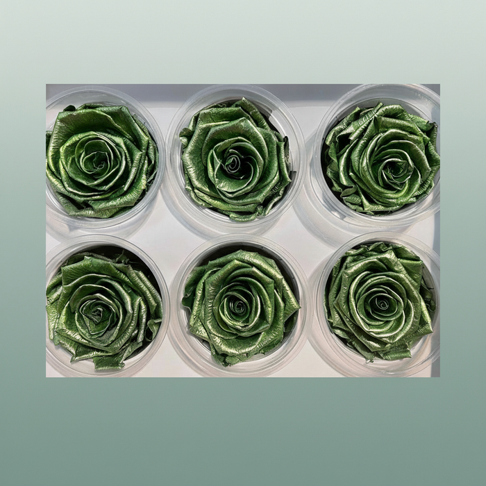 Rose Preserved Metallic Green