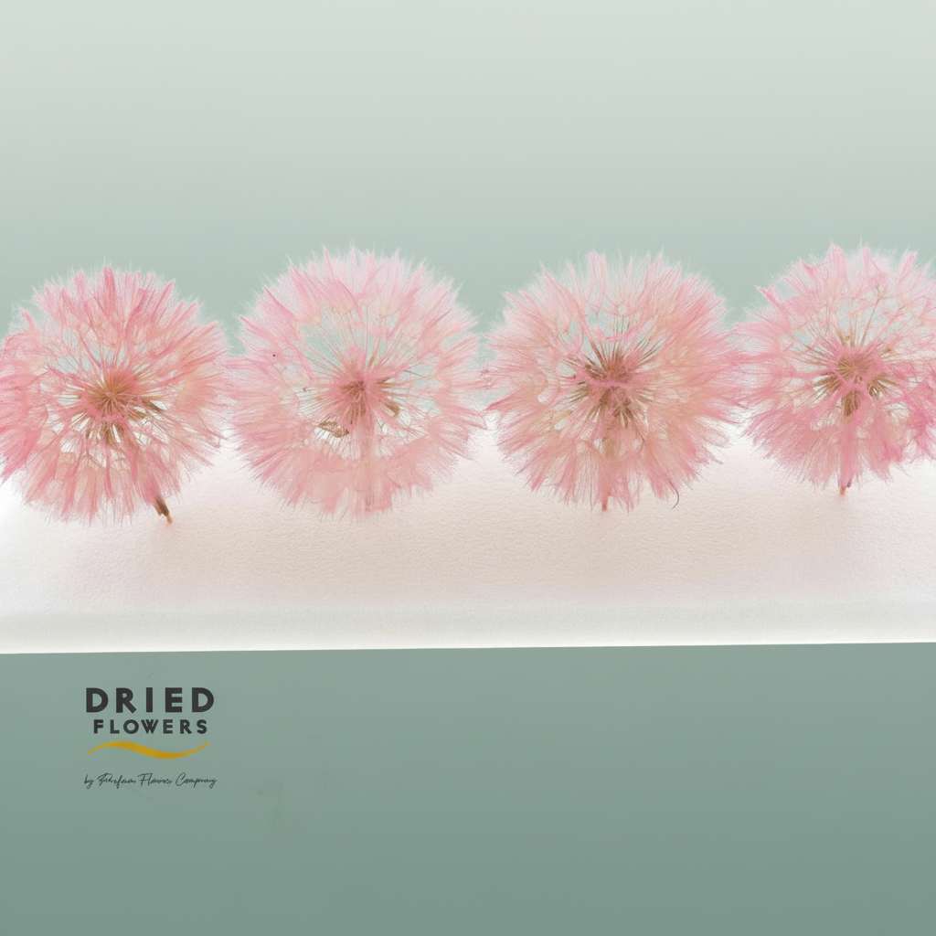 Dried Bleached Dandelion Pink