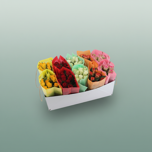 Bouquet Rose In Box Colour