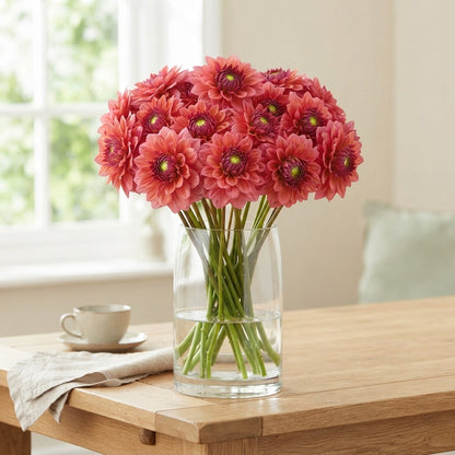 Salmon Runner Dahlia Stems – 60cm