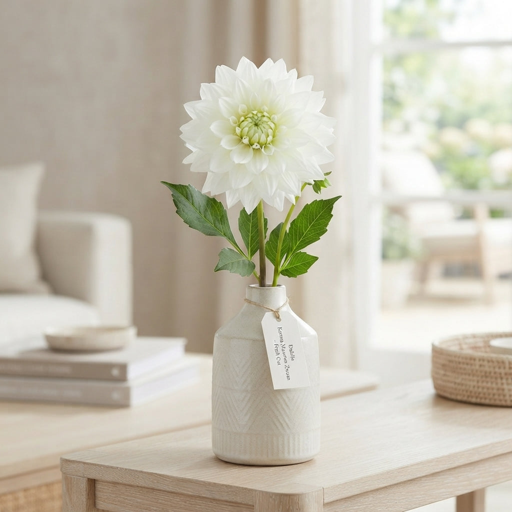 White Dahlia ‘Karma Maarten Zwaan’ – 60cm Stems