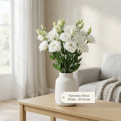 White Lisianthus ‘Alissa White’ – 70cm Cut Stems