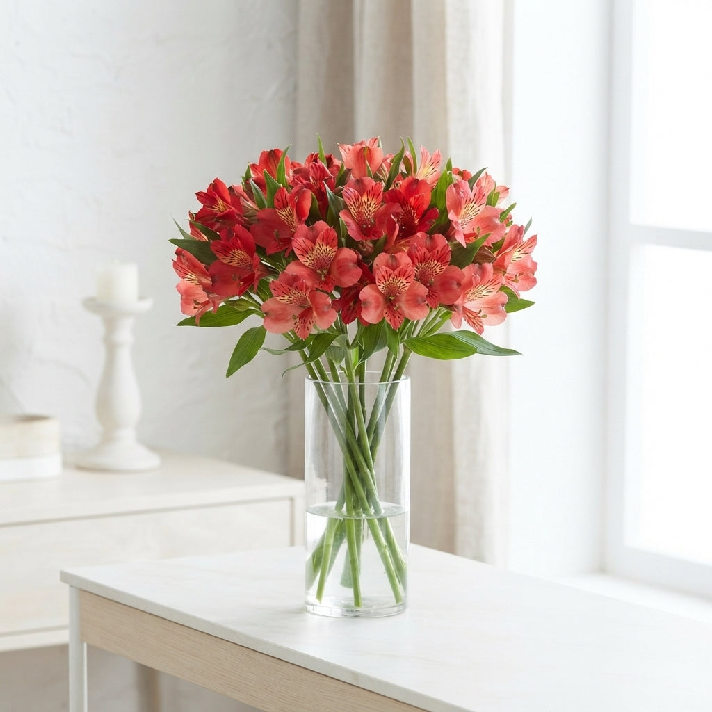 Red Alstroemeria ‘Estee’ Cut Flowers – 75cm Stems