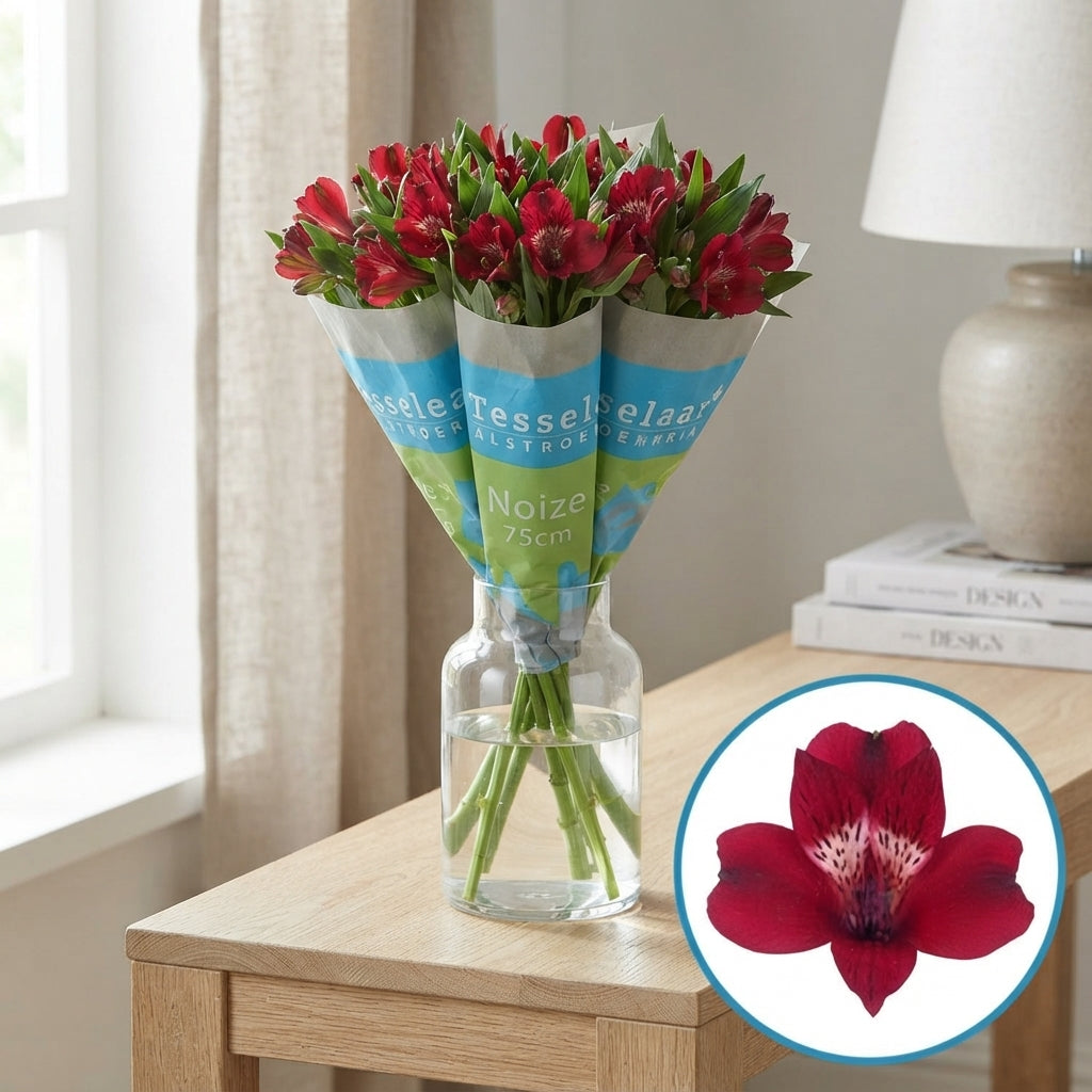 Red Alstroemeria ‘Tesnoize’ – 75cm Stems