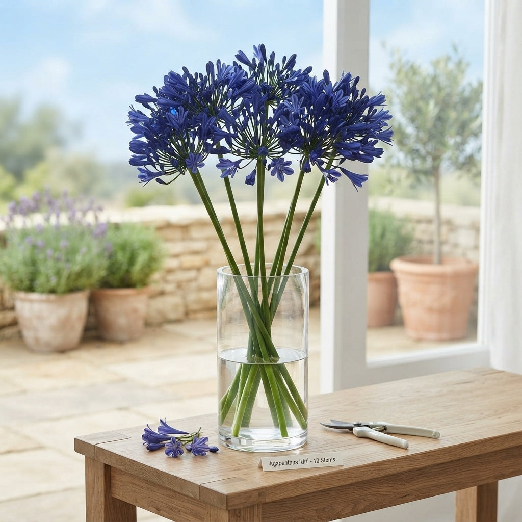 Blue Agapanthus ‘Uri’ Cut Stems – 60cm