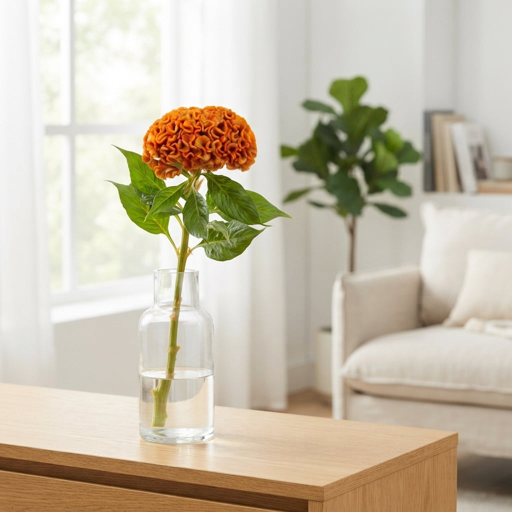 Orange Celosia ‘Act Zara’ Cut Flowers – 72cm Stems