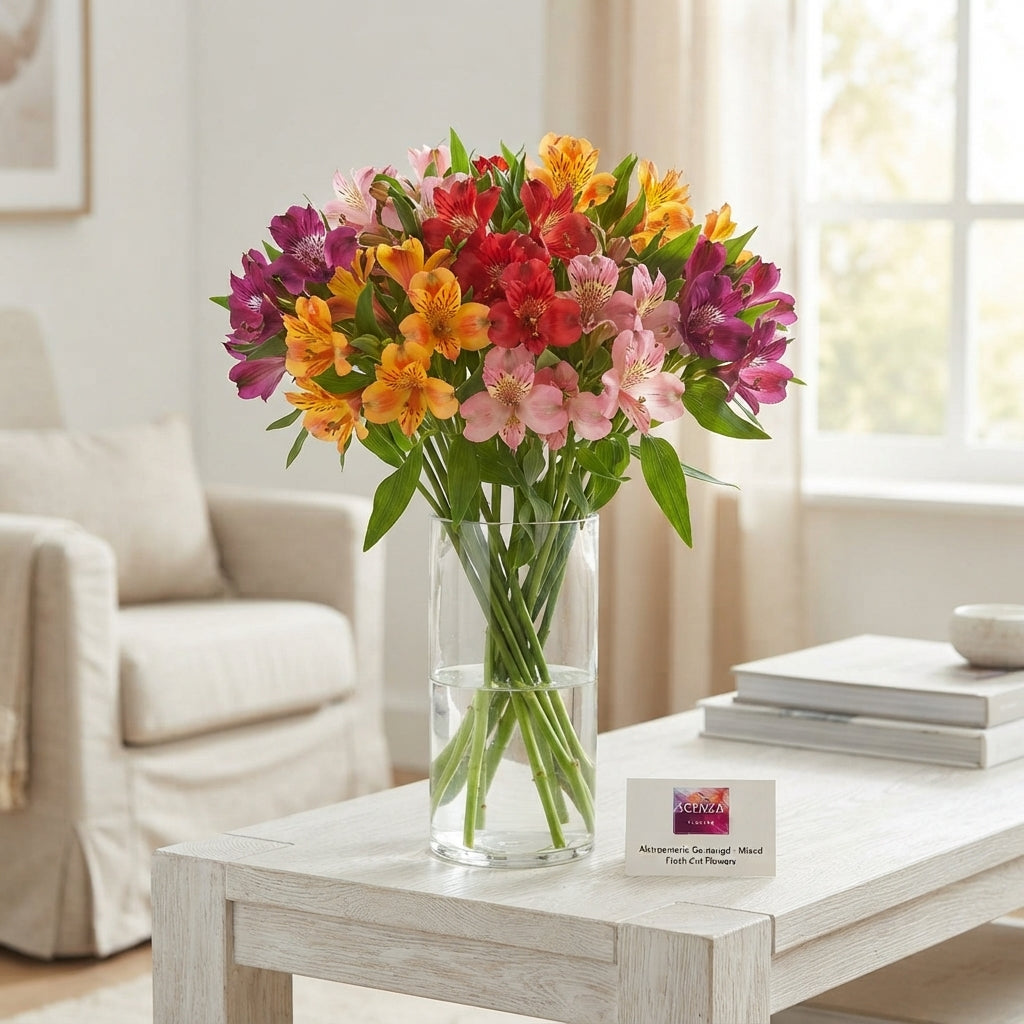 Mixed Alstroemeria Cut Flowers – Approx. 75cm Stems