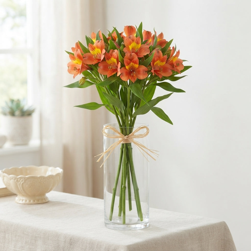 Alstroemeria ‘Dancing Queen’ Orange Cut Flowers – 75cm
