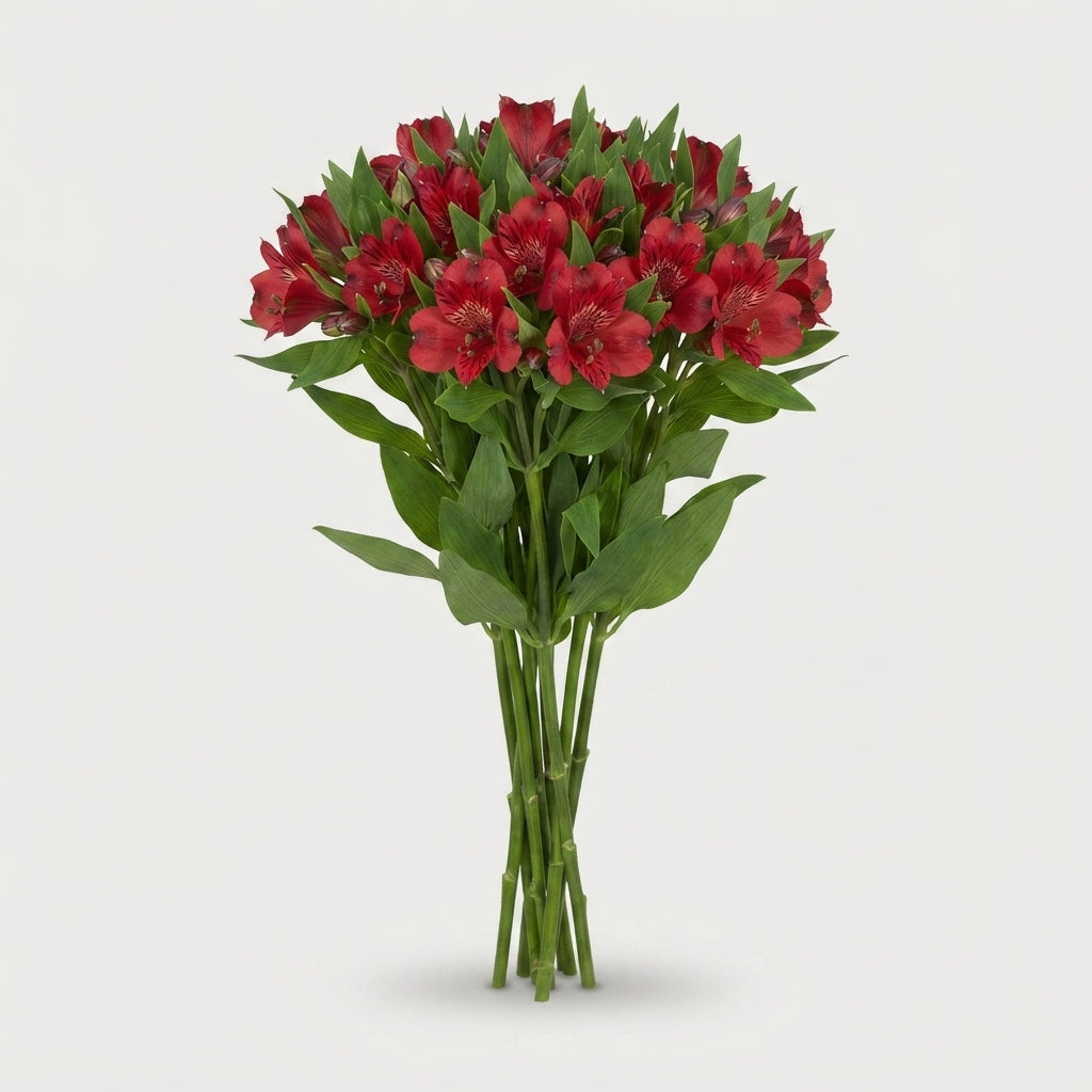 Red Alstroemeria ‘Nadya’ Cut Flowers – 75cm Stems