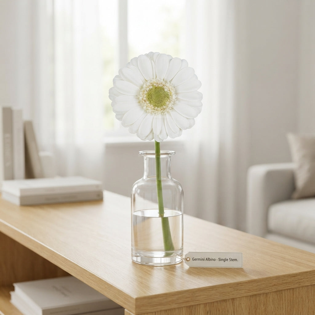 White Germini ‘Albino’ Cut Flowers – 45cm Stems