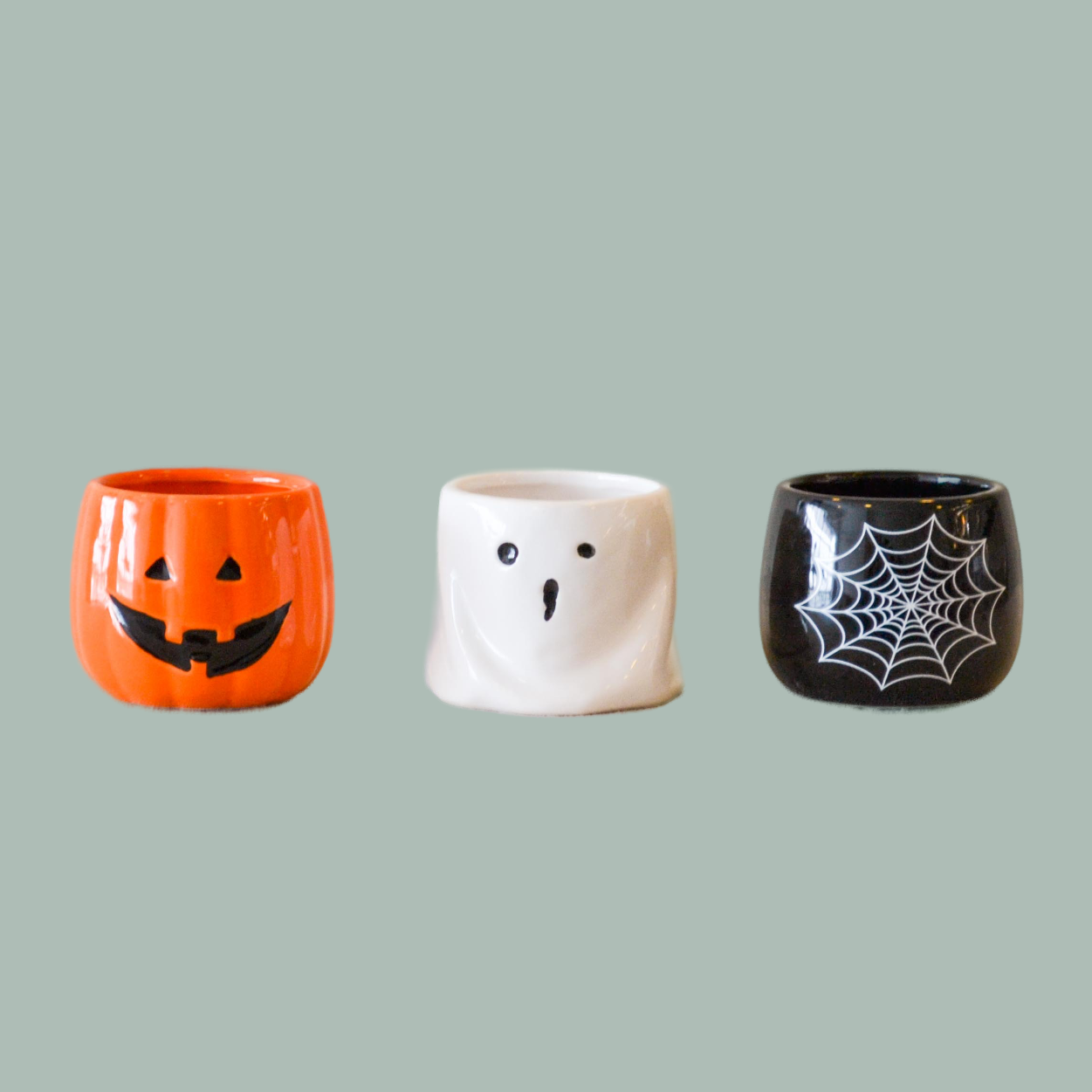 Set of 3 Small Halloween pots (Box of 12)